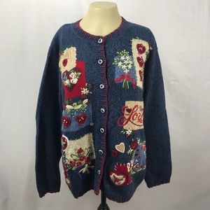 Heirloom Collection blue ugly Christmas sweater